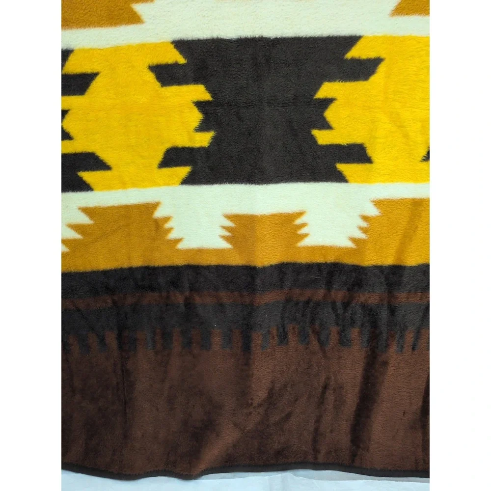Vintage Beiderlack Blanket Aztec Colorful Reversible Southwest 54x70 Desert